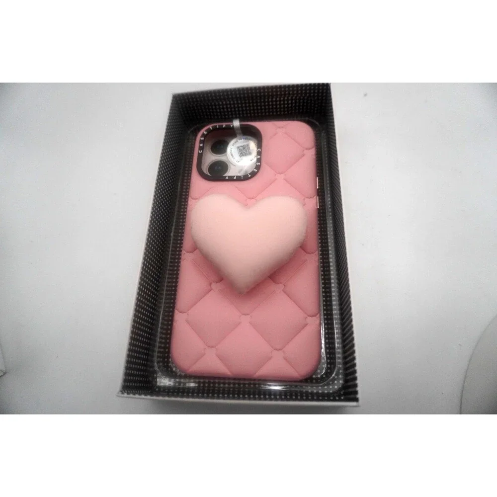 CASETiFY IPhone 14 Pro Max The Grippy Case Heartbreaker Pink Heart Plush Grip - Picture 2 of 9